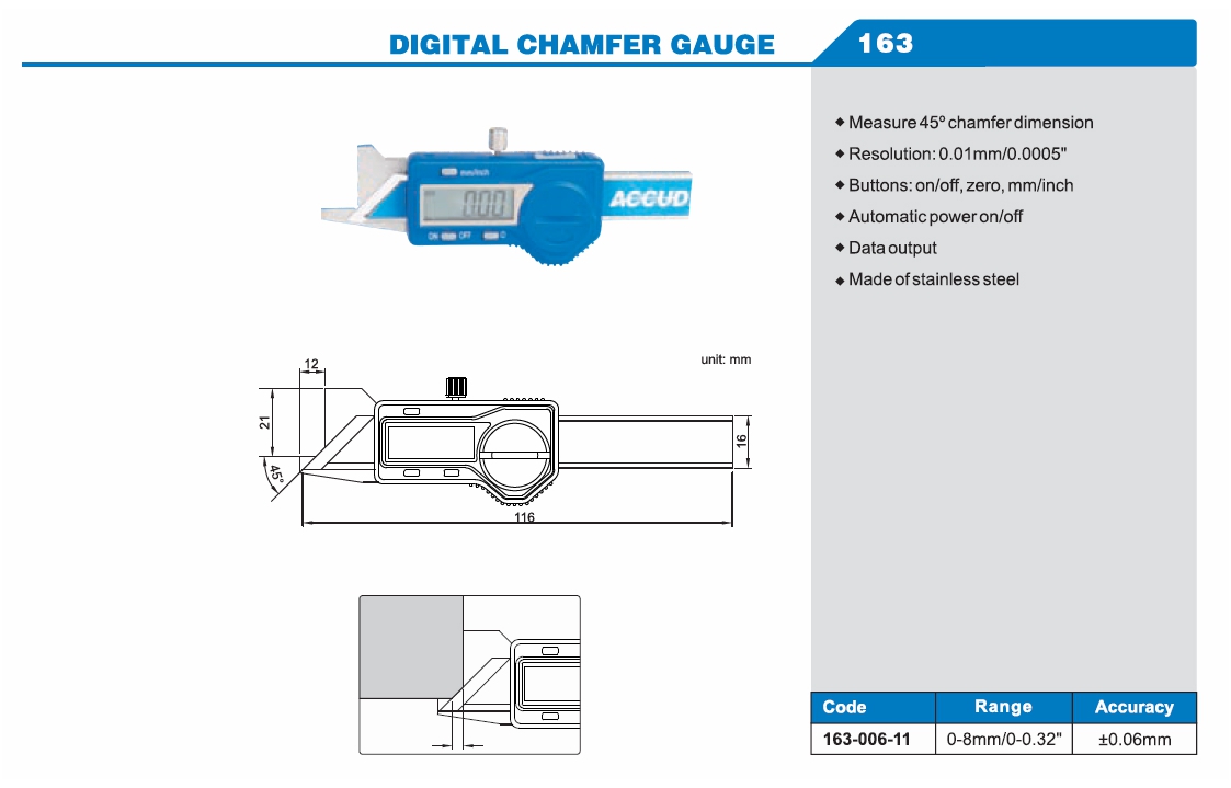 Digital Chamfer Gauge