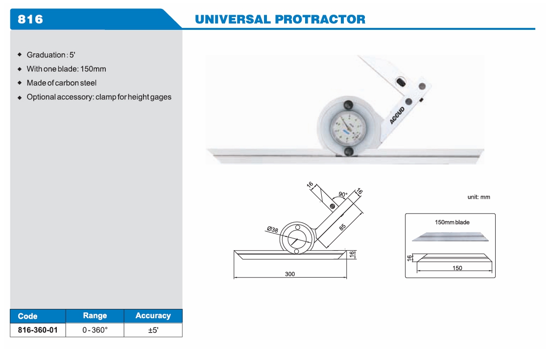 Universal Protractor 816