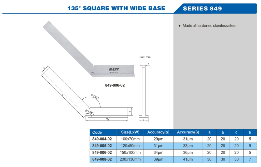 135° Square With Wide Base 
