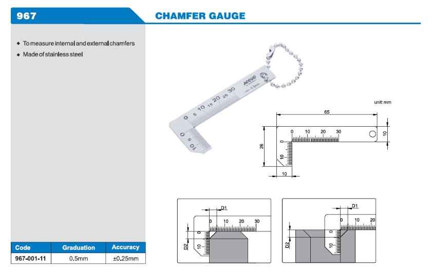 Chamfer Gauge